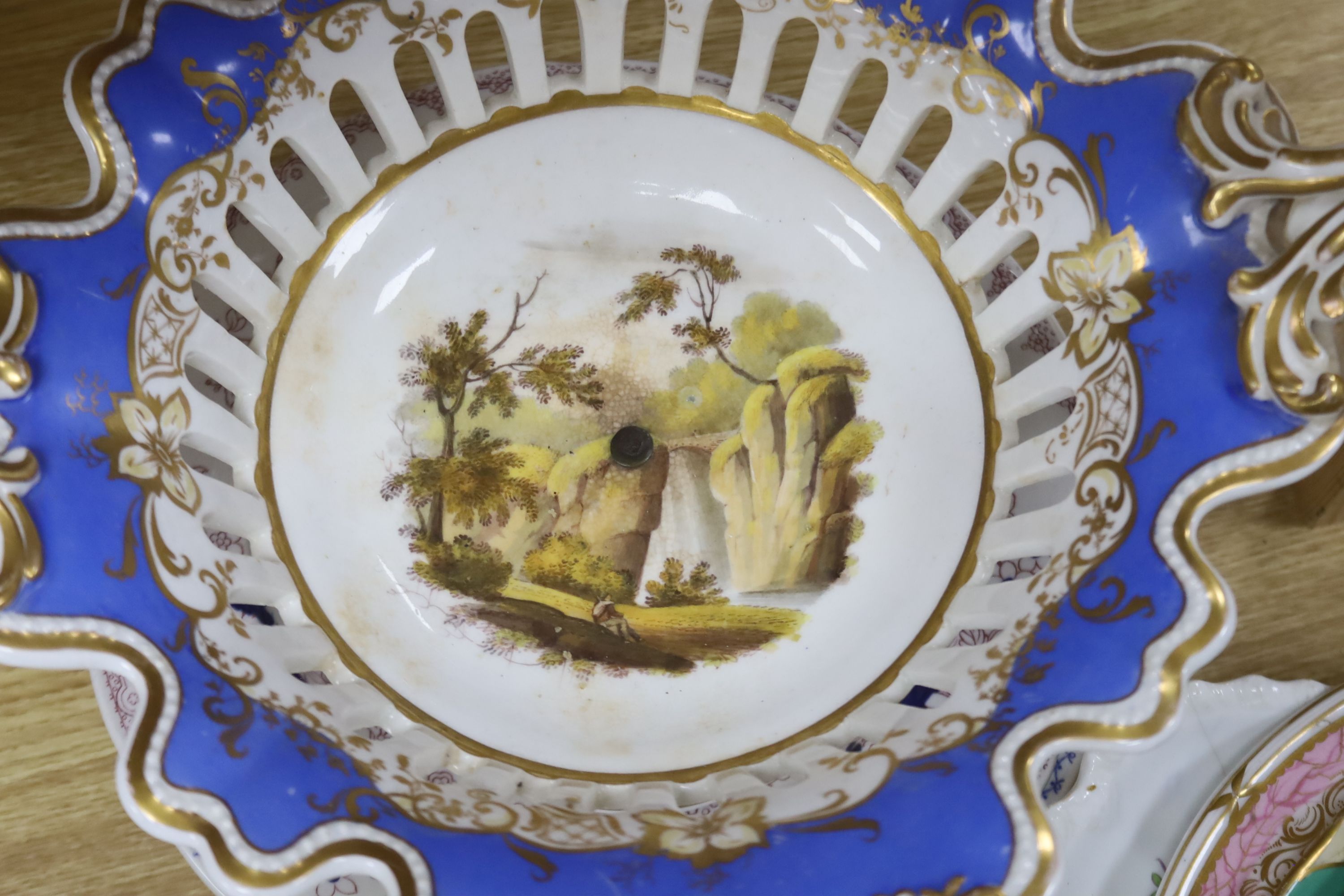 A group of 19th century English porcelain teawares